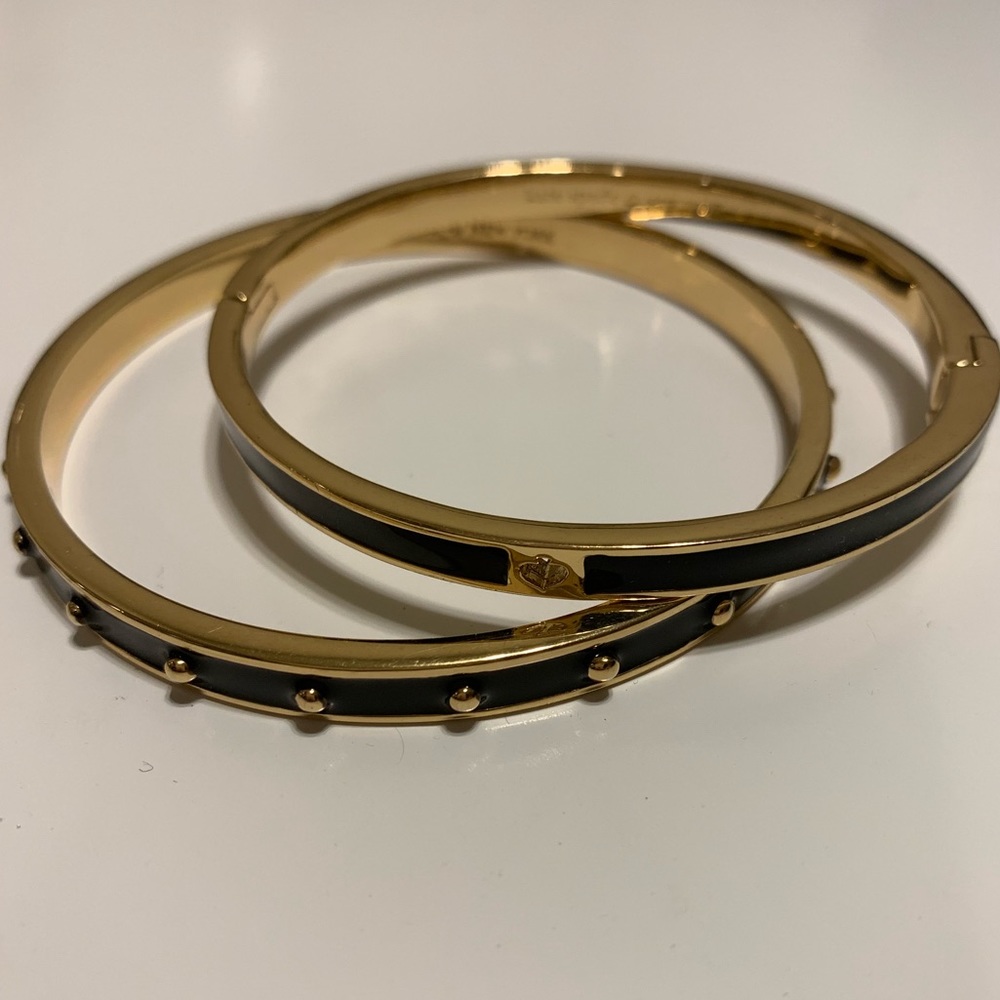 Set of Two Kate Spade Black/Gold Bangles